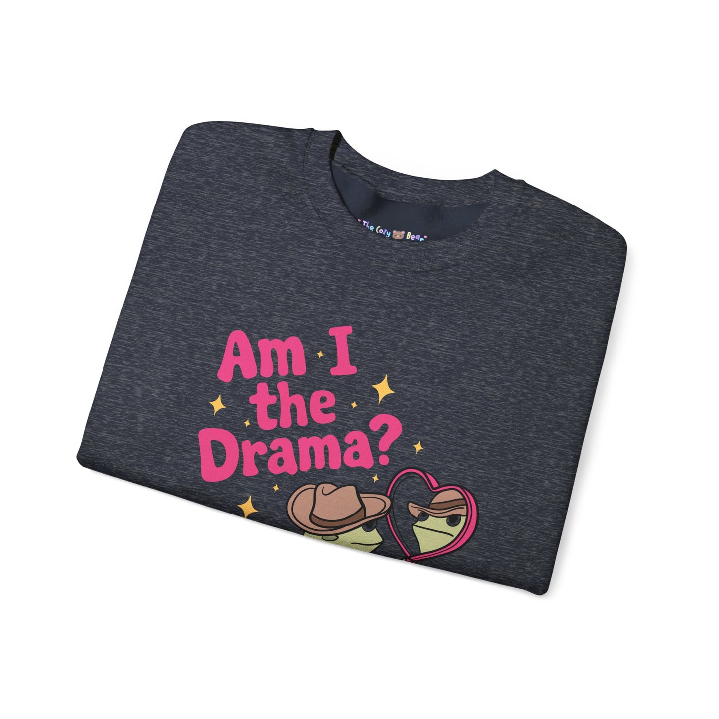 Am I The Drama? Funny Frog Unisex Crewneck Sweatshirt