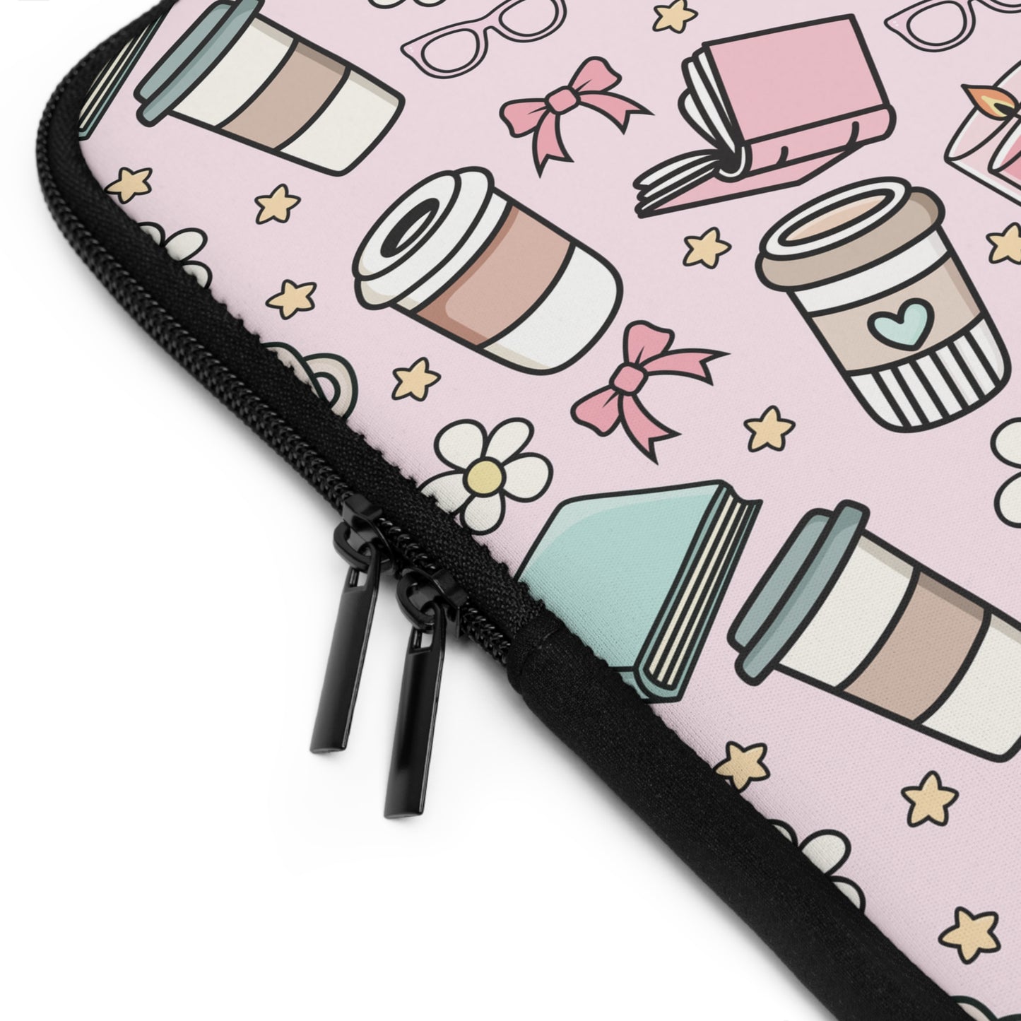 Books & Coffee Laptop Sleeve - Stylish Tech Accessory for Students and Professionals