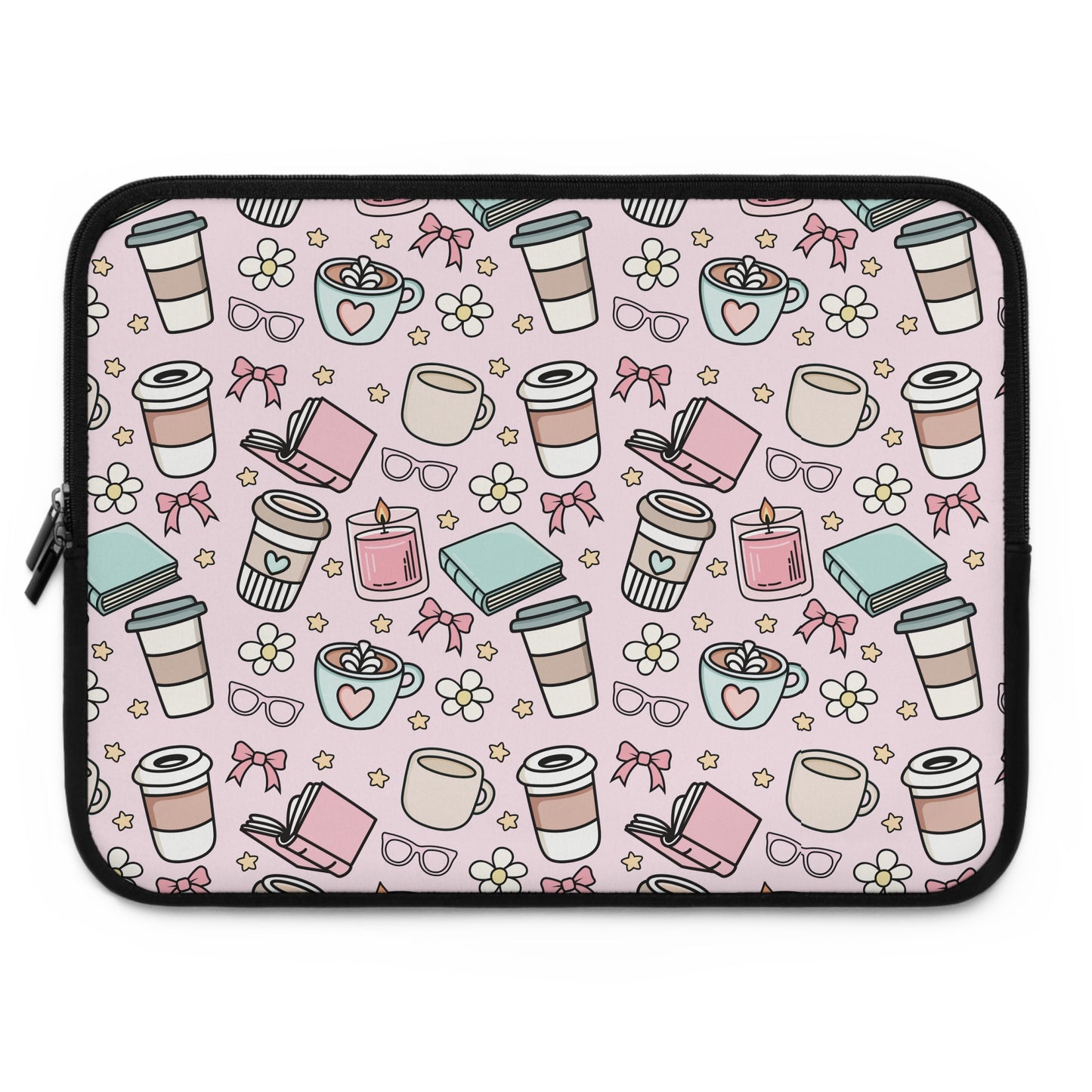 Books & Coffee Laptop Sleeve - Stylish Tech Accessory for Students and Professionals