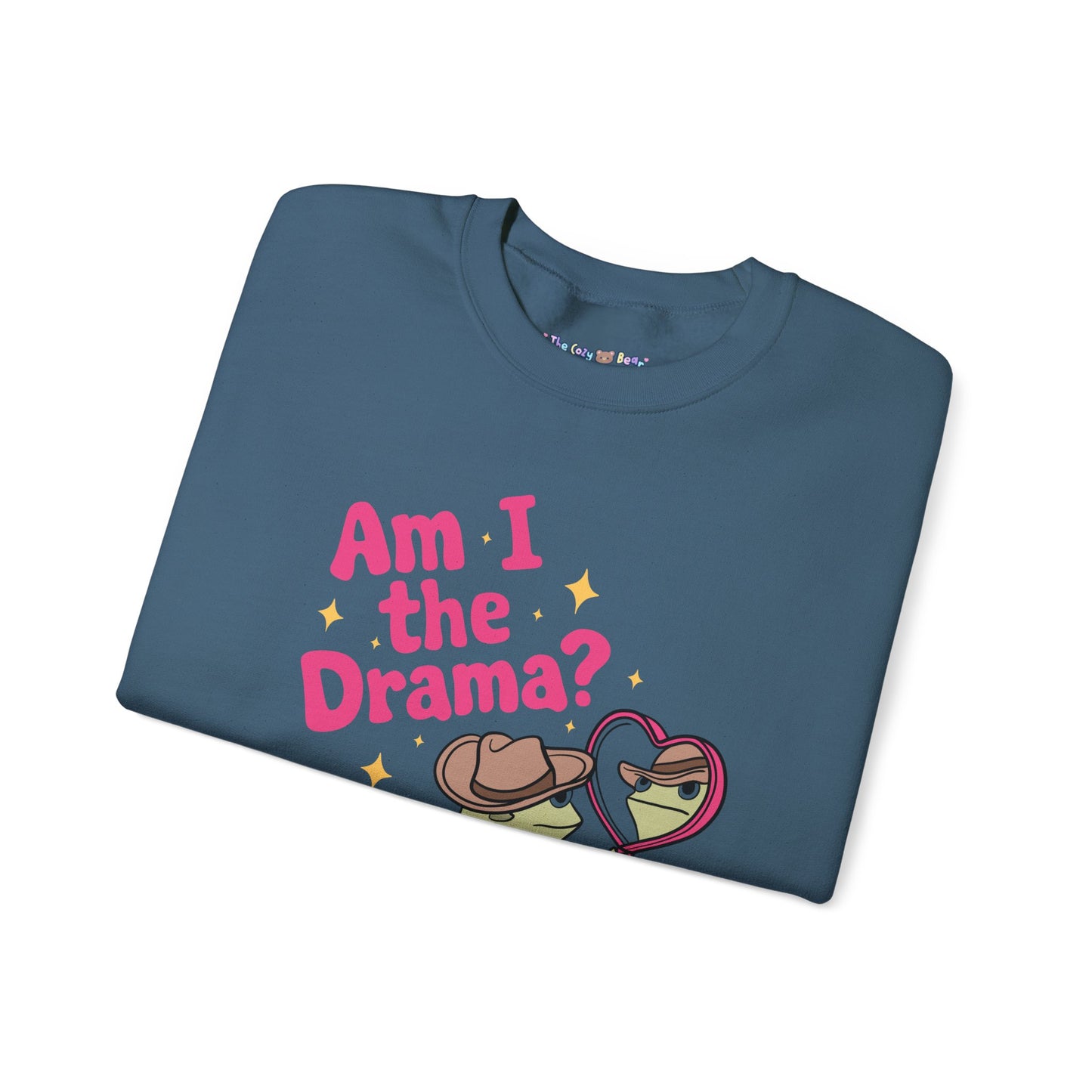 Am I The Drama? Funny Frog Unisex Crewneck Sweatshirt