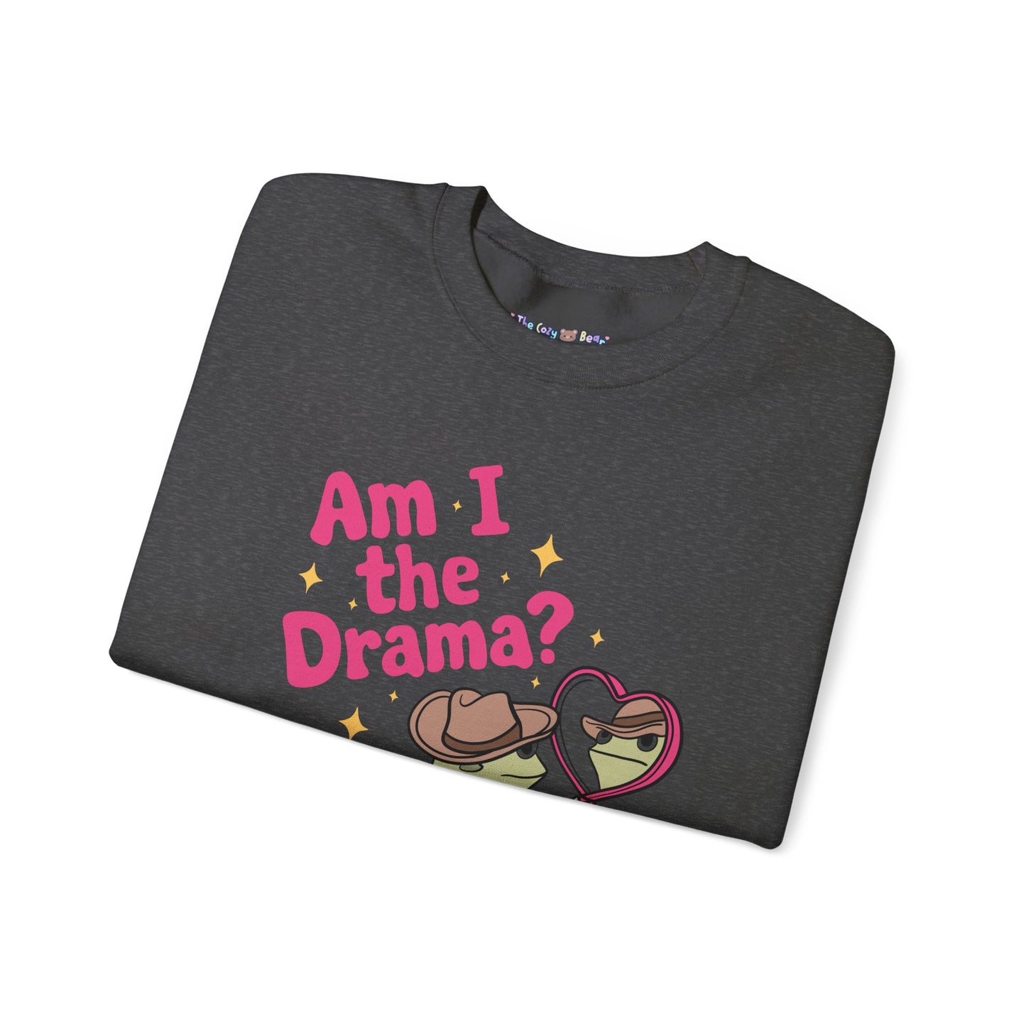 Am I The Drama? Funny Frog Unisex Crewneck Sweatshirt