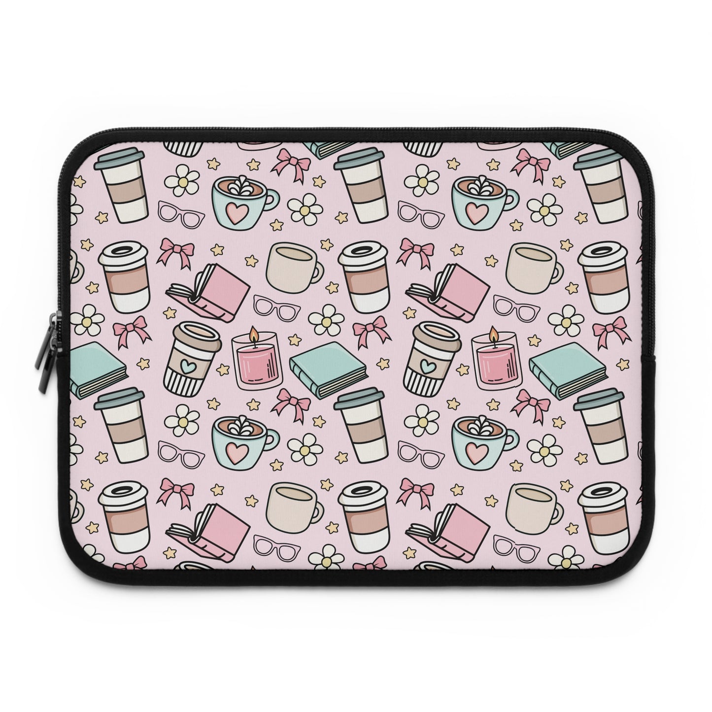 Books & Coffee Laptop Sleeve - Stylish Tech Accessory for Students and Professionals