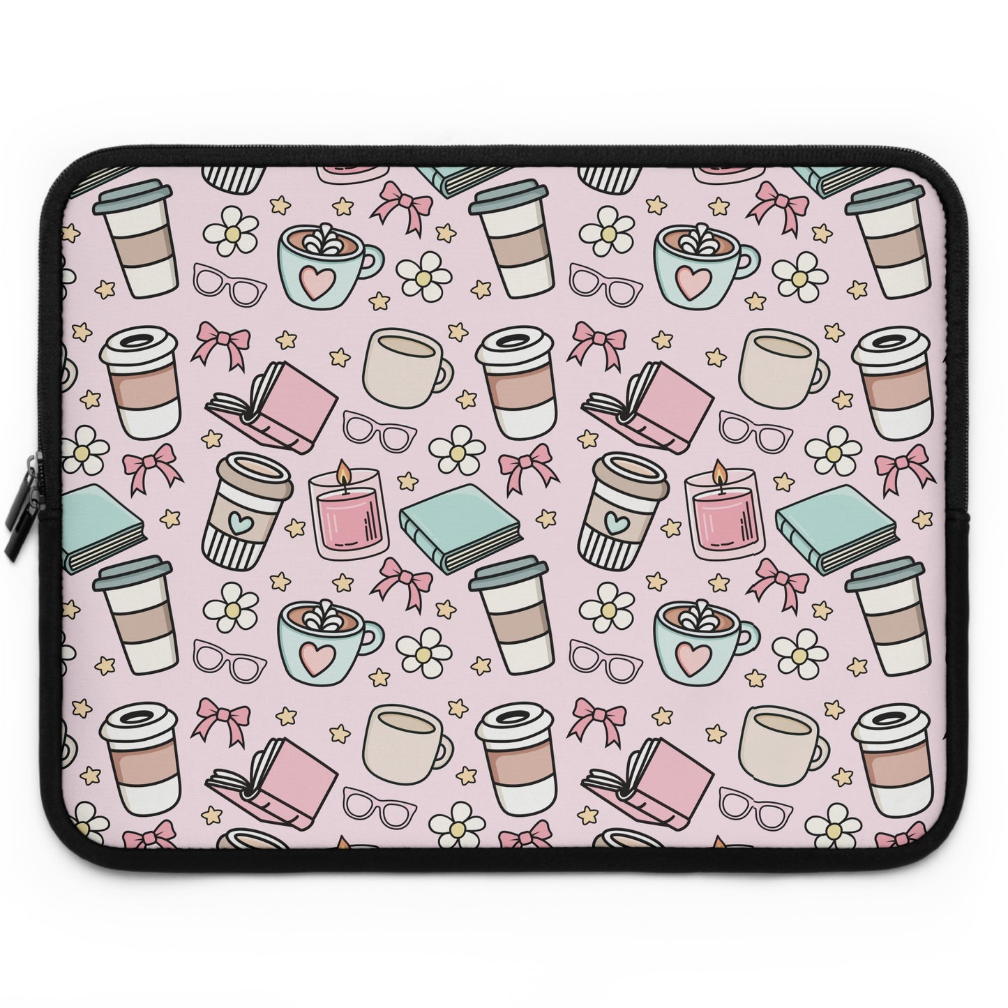 Books & Coffee Laptop Sleeve - Stylish Tech Accessory for Students and Professionals