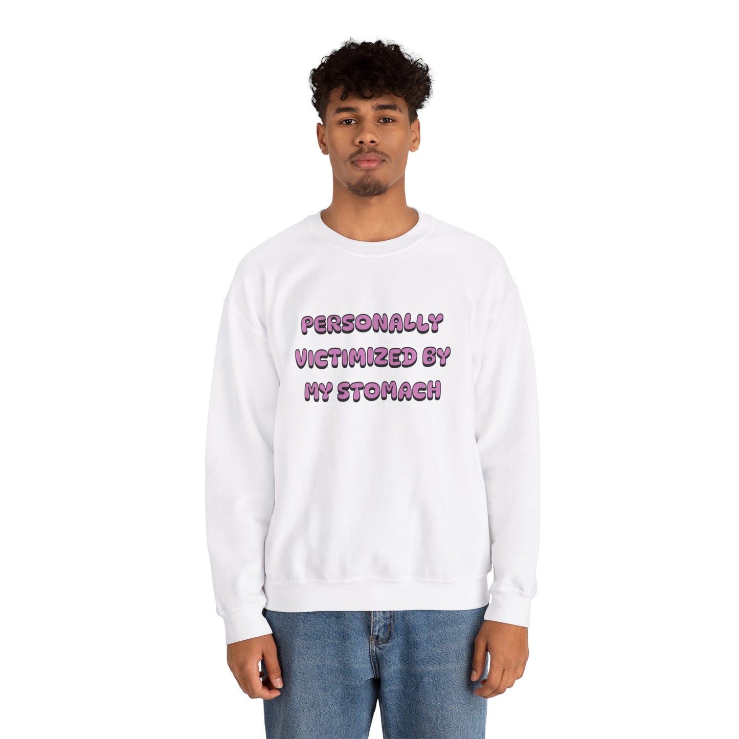 'Personally Victimized by My Stomach' Unisex Crewneck Sweatshirt