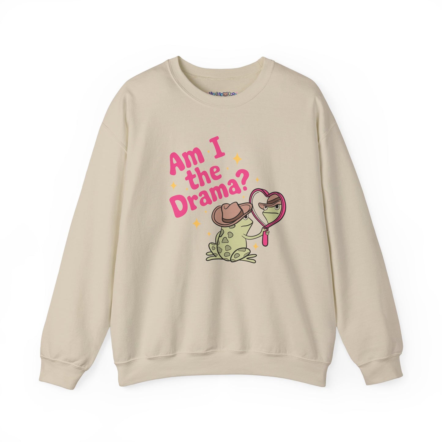 Am I The Drama? Funny Frog Unisex Crewneck Sweatshirt