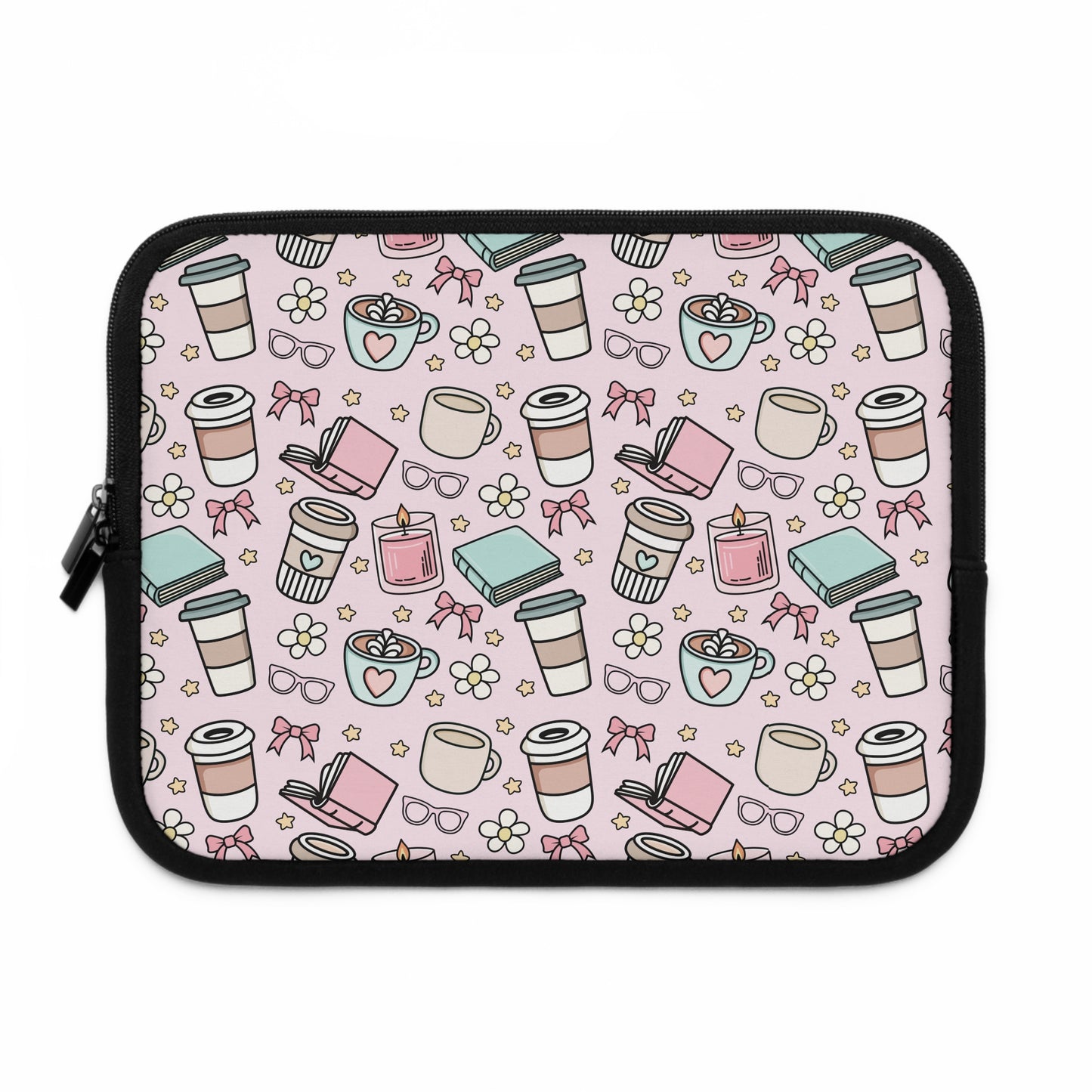 Books & Coffee Laptop Sleeve - Stylish Tech Accessory for Students and Professionals
