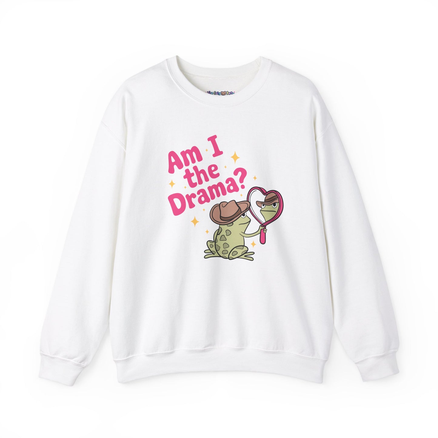 Am I The Drama? Funny Frog Unisex Crewneck Sweatshirt